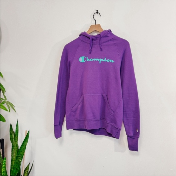 Champion Purple Powerblend Fleece Hoodie Women's S - Picture 2 of 10